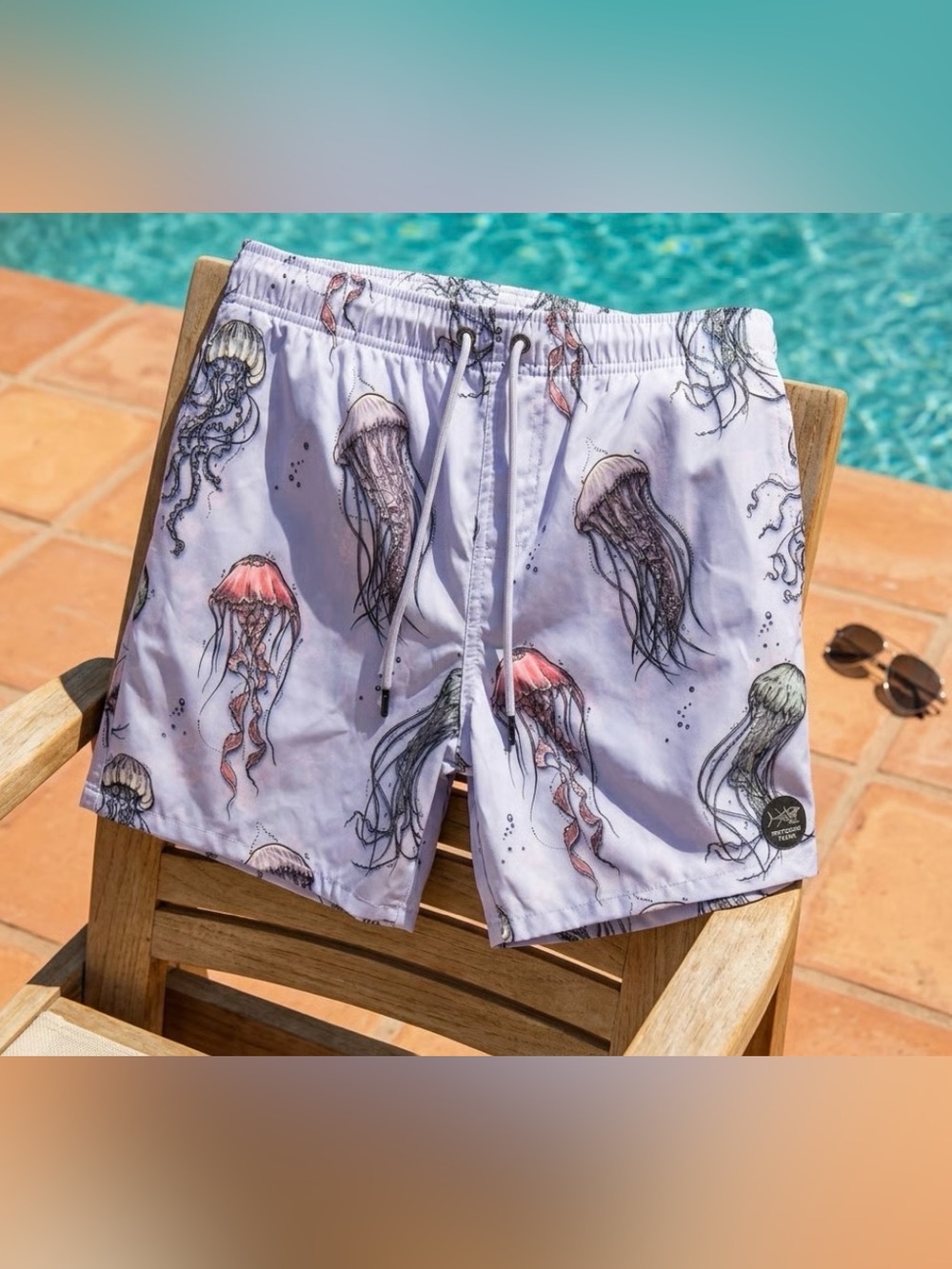 Psycho Tuna Jellyfish Swim Trunks Men’s XL Tropical Shorts
